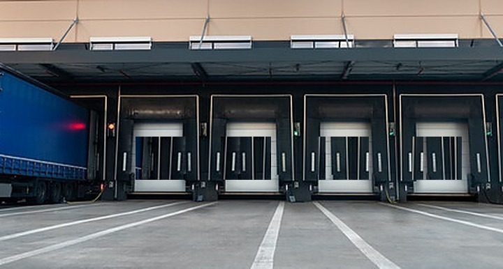 Loading docks at a retail distribution centre, Germany